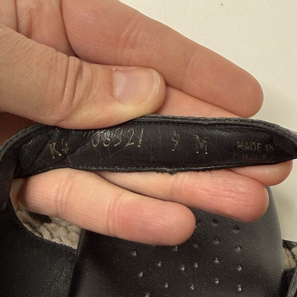 SAS Womens Suntimer Sandals Sz 9 M Black Crocodile Print Leather Hook/Loop USA - Picture 9 of 10